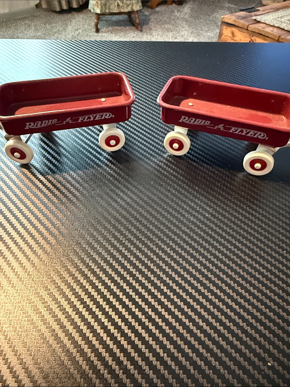 Mini Red miniature Radio flyer x2.
